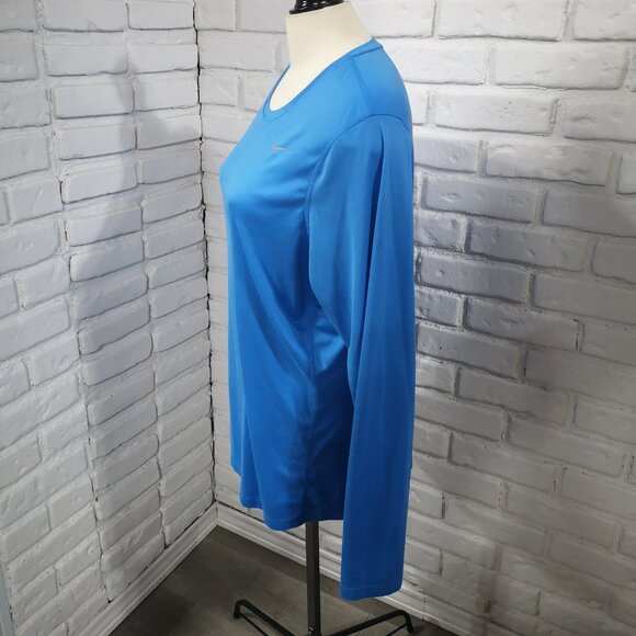 Nike Running Ladies Size 2X Royal Blue Straight Fit Dri-Fit Long Sleeve Top - Picture 6 of 13
